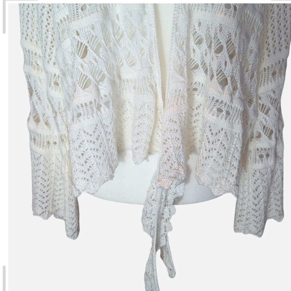 Pre-owned Lane Bryant White Crochet Sweater Size 22/24W - Picture 4 of 7